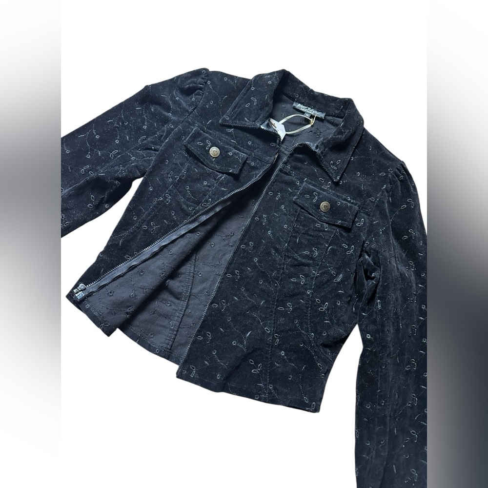 Betsey Johnson, cotton black jacket, small/xs
